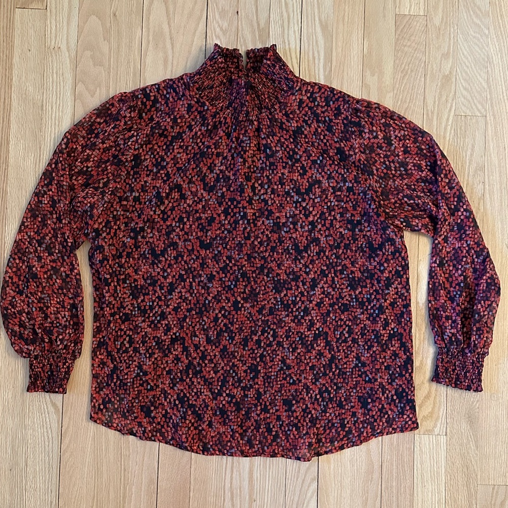 NY Collection Women’s High Neck Long-Sleeved Blouse, Size M